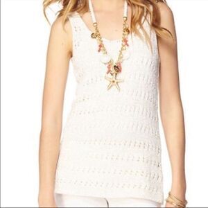 Lilly Pulitzer Women’s M Ivory & Gold Diana Knit Sweater Tank